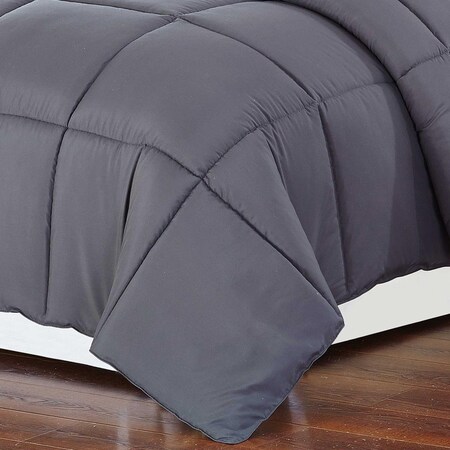 Gfancy Fixtures 88 x 88 in. Polyester Medium Warmth Down Alternative Comforter Duvet Insert; Grey - Queen GF3100205